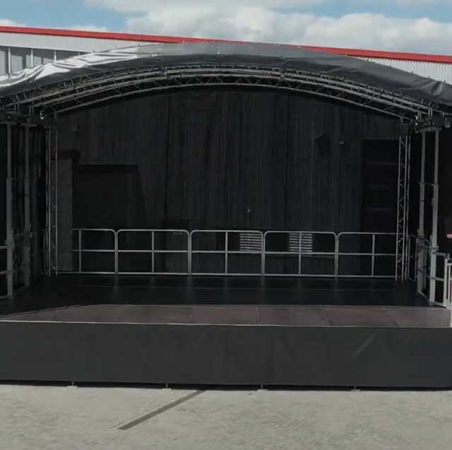 Photo of a portable stage hired from Green Room Power